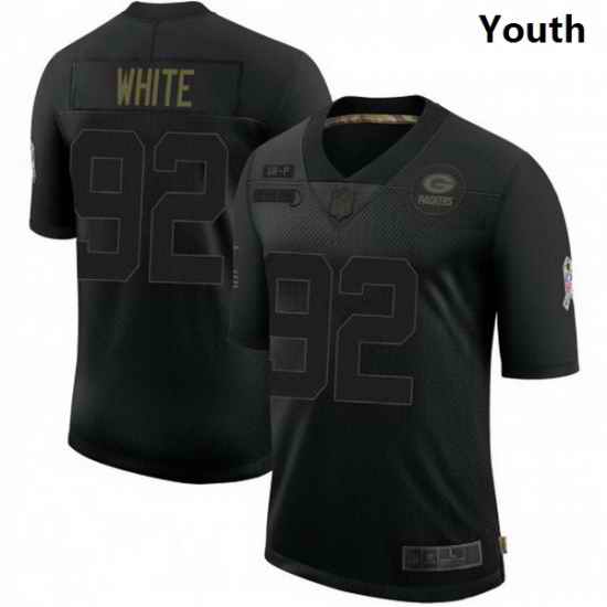 Youth Nike Green Bay Packers 92 Reggie White 2020 Black Vapor Limited Jersey
